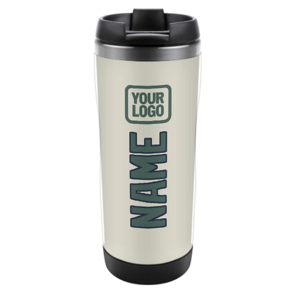 Bicchiere personalizzato in acciaio inossidabile beige verde acqua