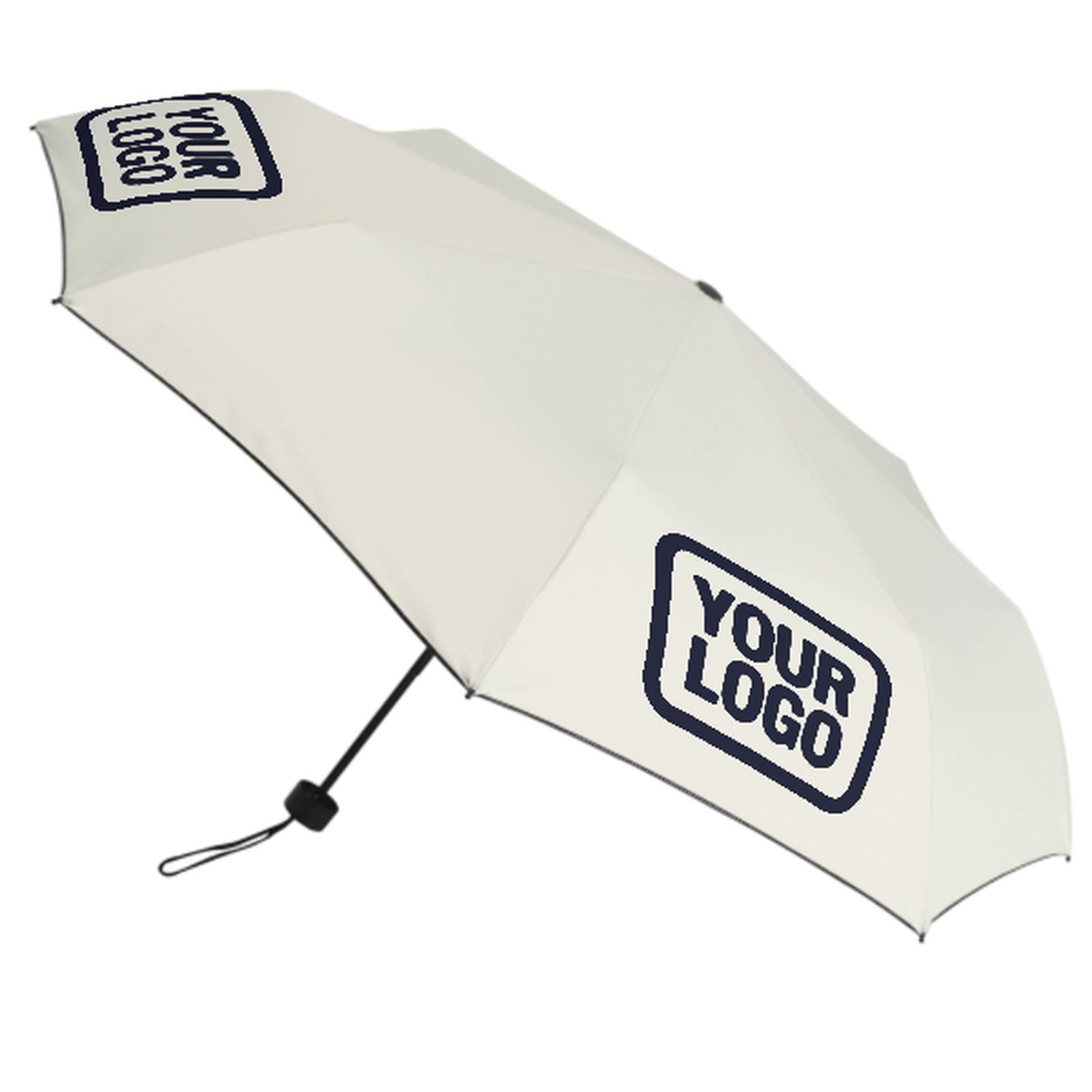 Maßgeschneidertes Beige Stahlblau Automatik-Regenschirm