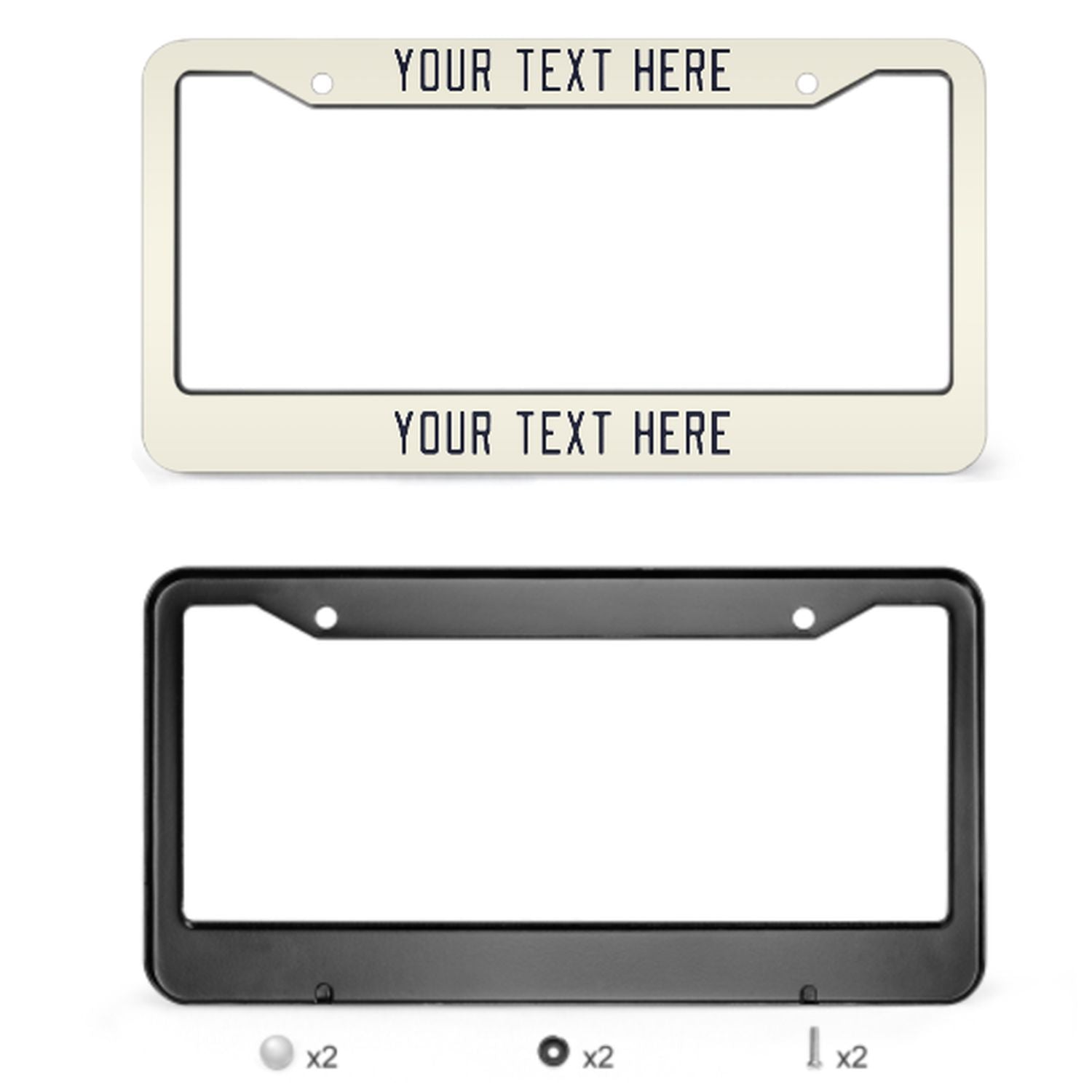 Cornice per targa personalizzata in acciaio beige blu