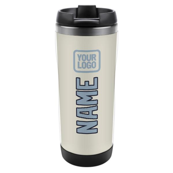 Tazza personalizzata in acciaio inossidabile beige chiaro azzurro