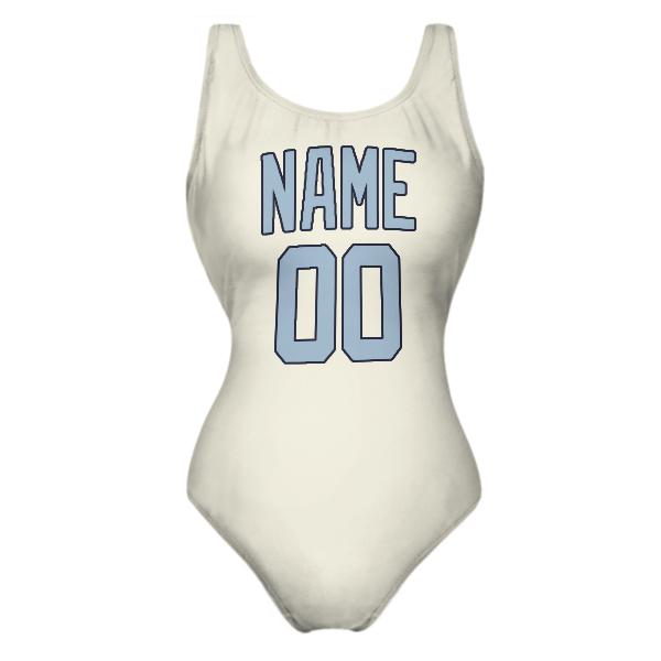 Maillot de bain beige bleu clair sur mesure