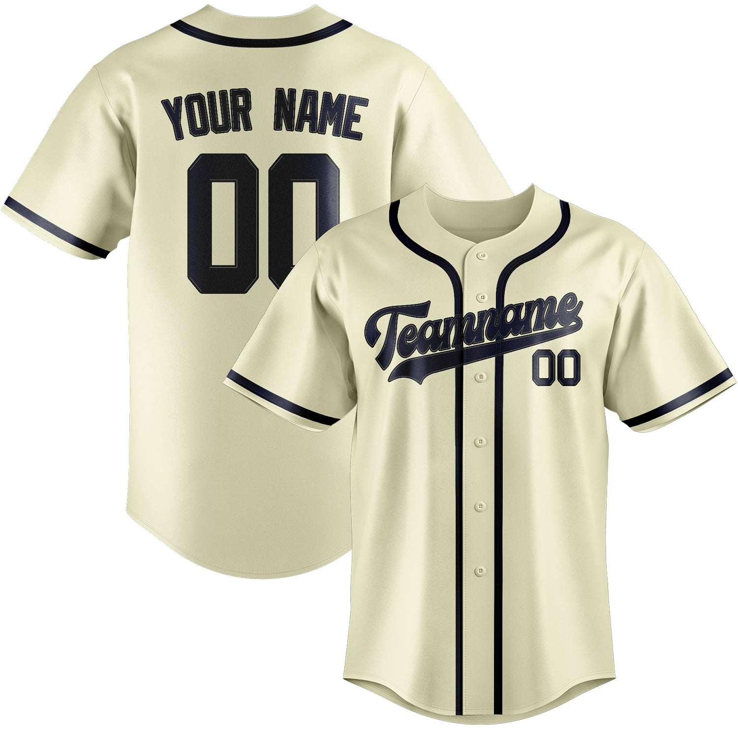 Benutzerdefiniertes Professionelles Beige Stahlblau Baseballtrikot