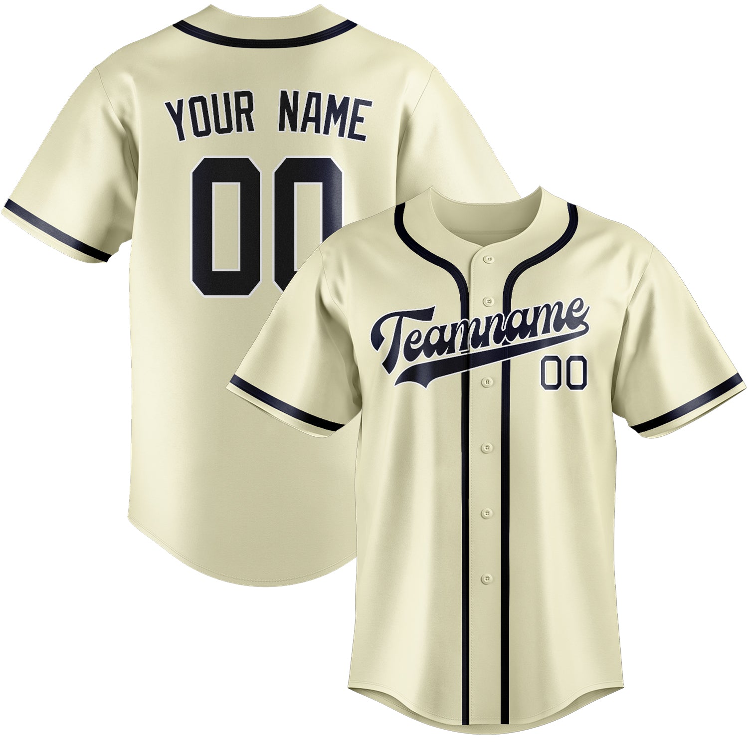 Benutzerdefiniertes Professionelles Beige Stahlblau Baseballtrikot