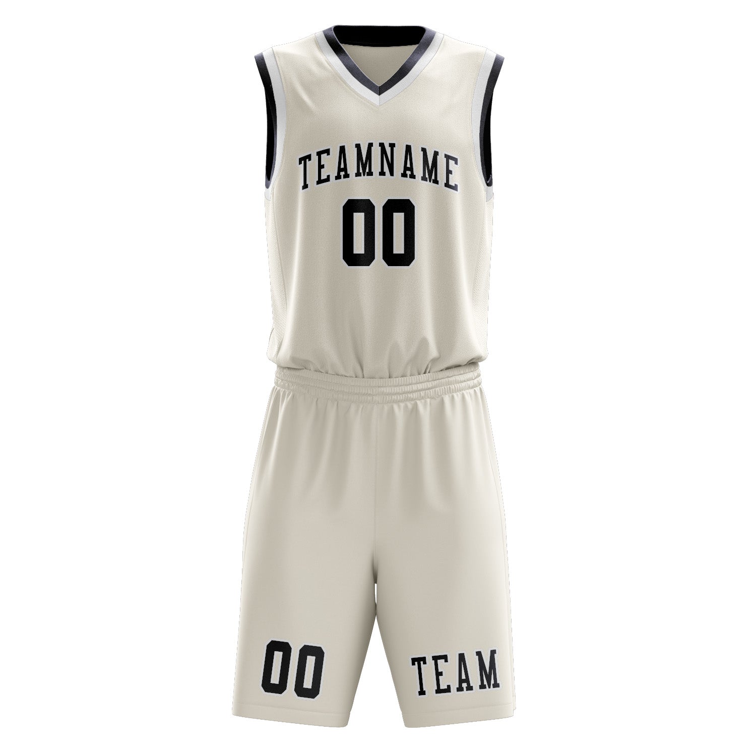 Benutzerdefiniertes Professionelles Beige Stahlblau Basketballtrikot-Set
