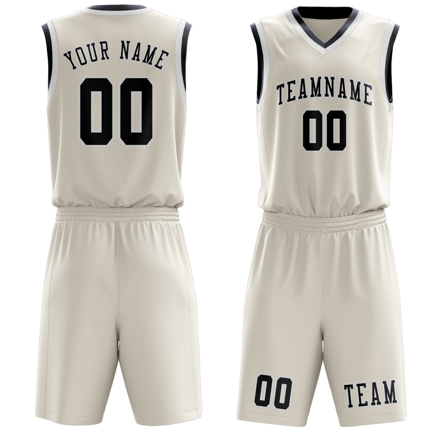 Benutzerdefiniertes Professionelles Beige Stahlblau Basketballtrikot-Set