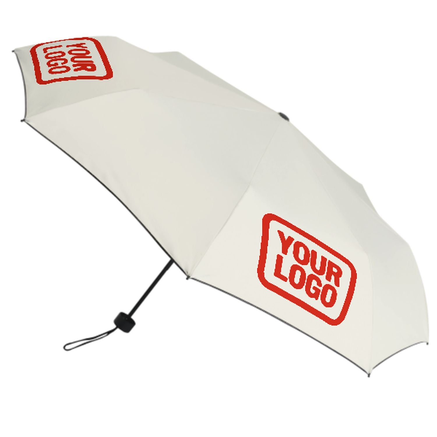 Maßgeschneidertes Beige Orangerot Automatik-Regenschirm