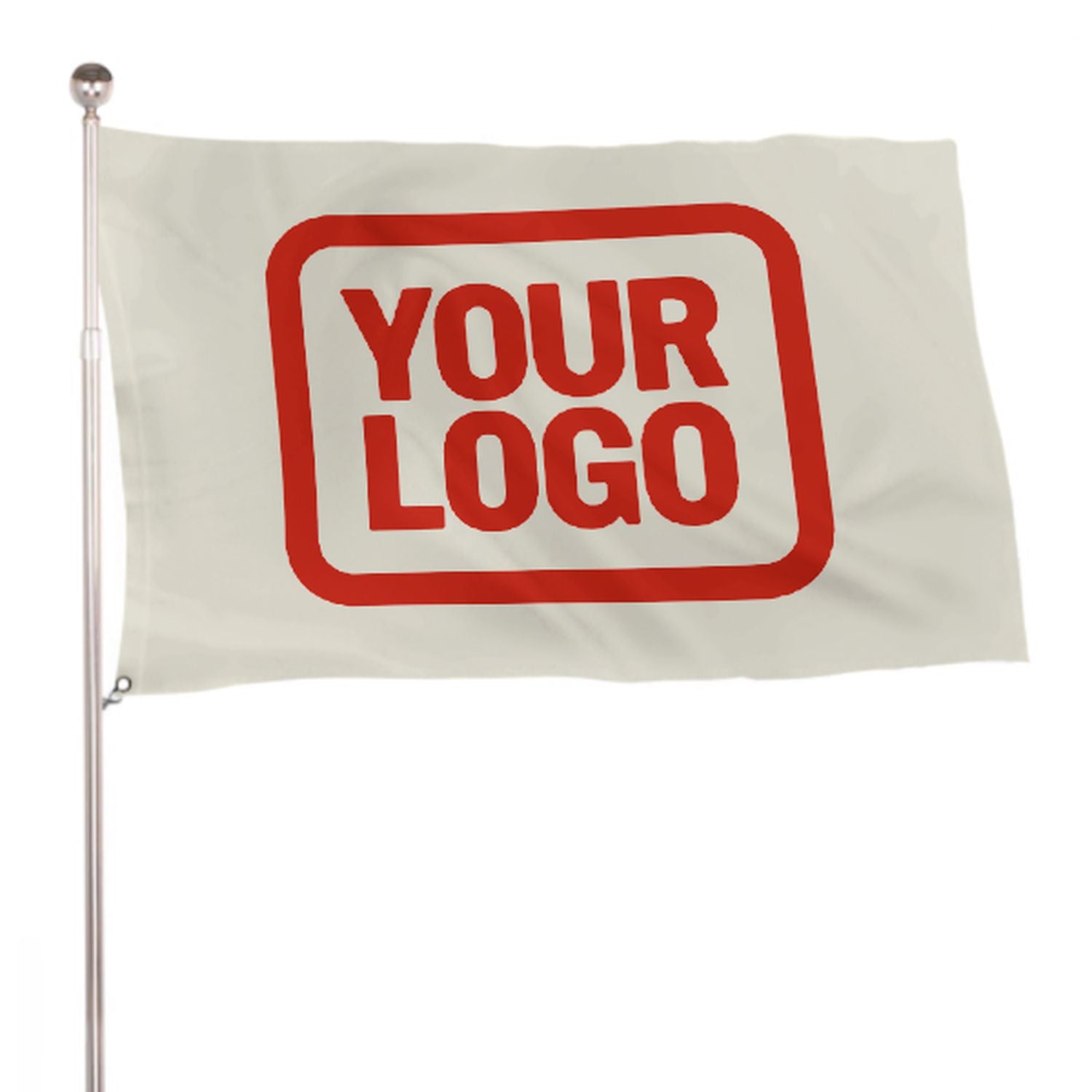 Maßgeschneidertes Beige Orangerot Flagge