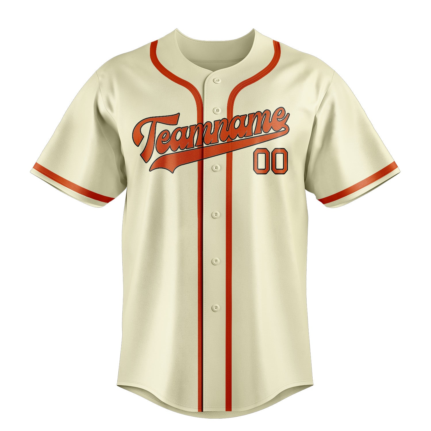 Benutzerdefiniertes Professionelles Beige Orangerot Baseballtrikot