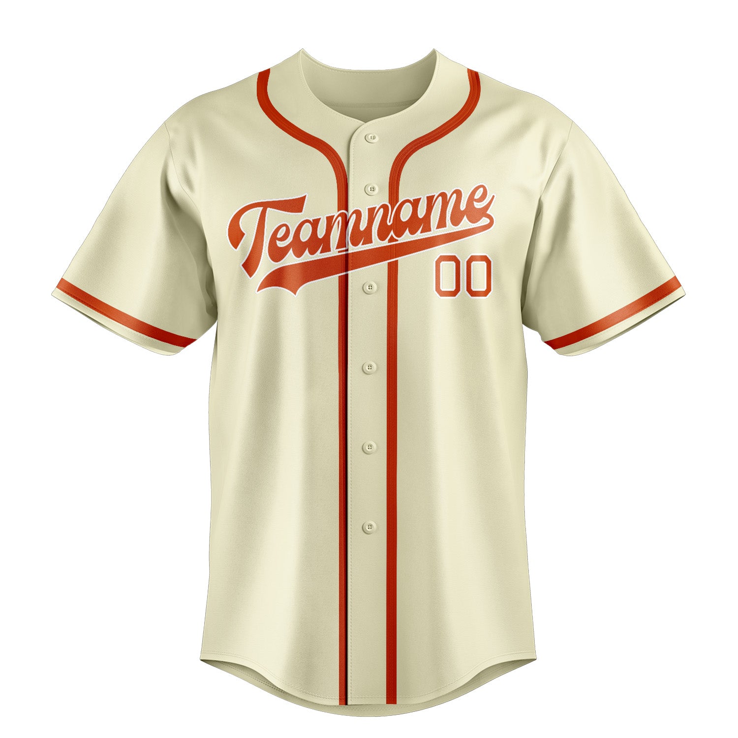 Benutzerdefiniertes Professionelles Beige Orangerot Baseballtrikot