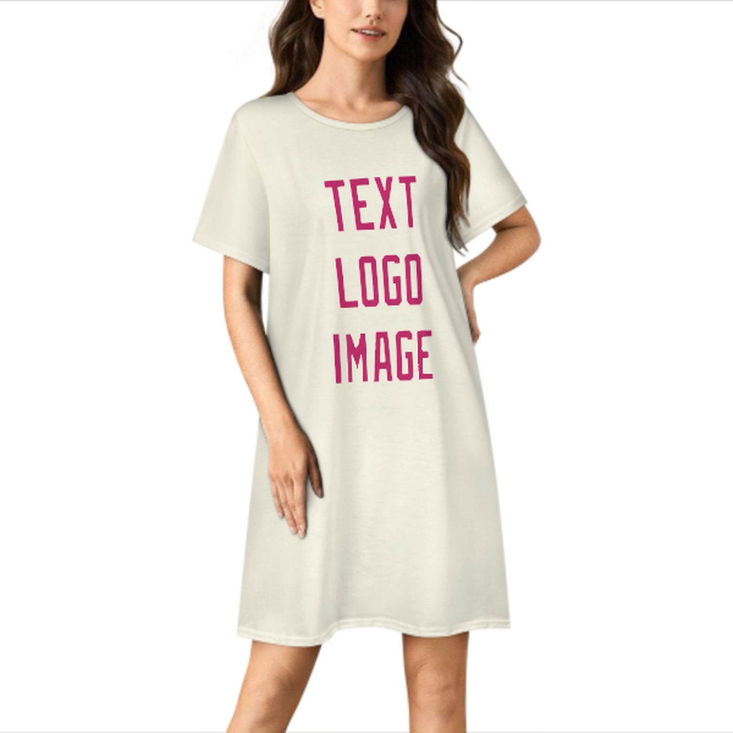 Maßgeschneidertes Beige Rosarot Nachthemd