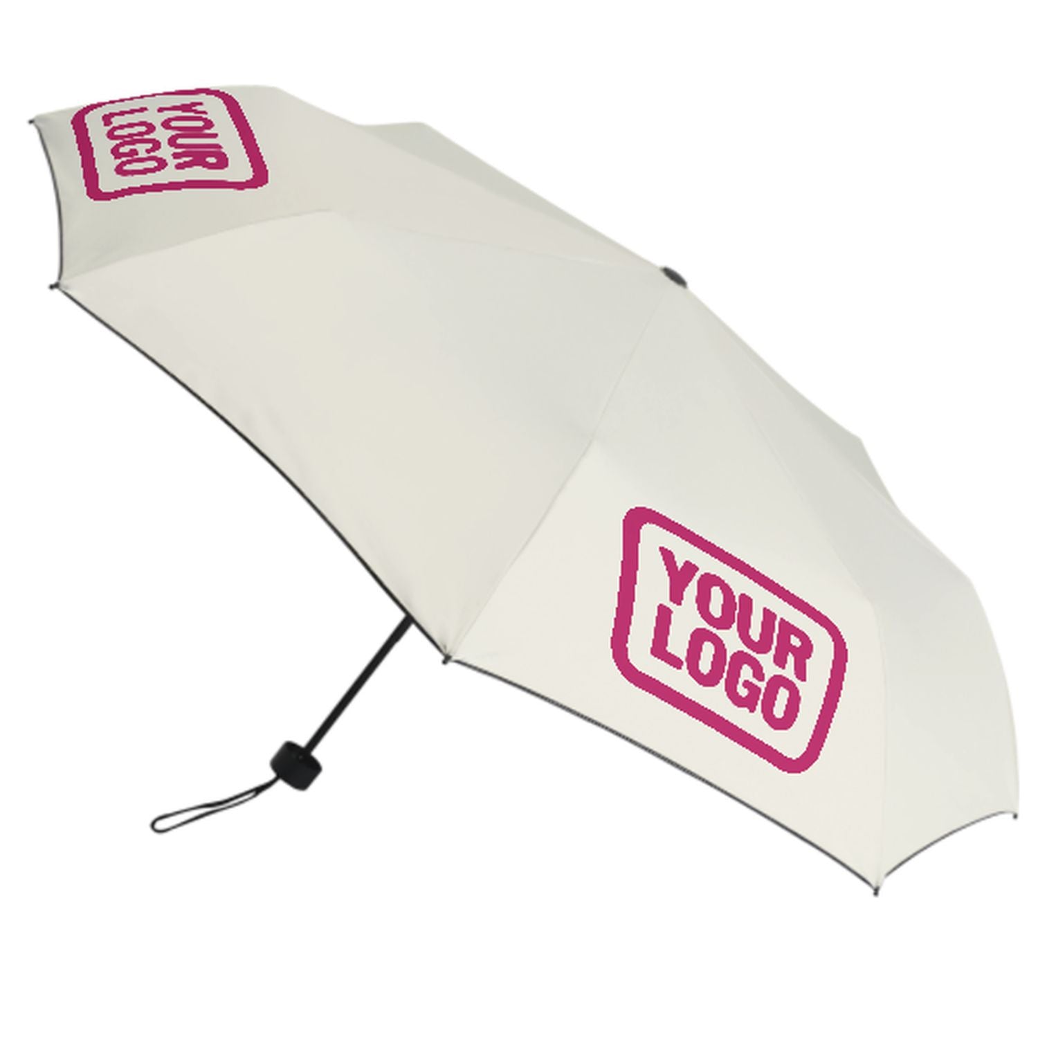 Maßgeschneidertes Beige Rosarot Automatik-Regenschirm