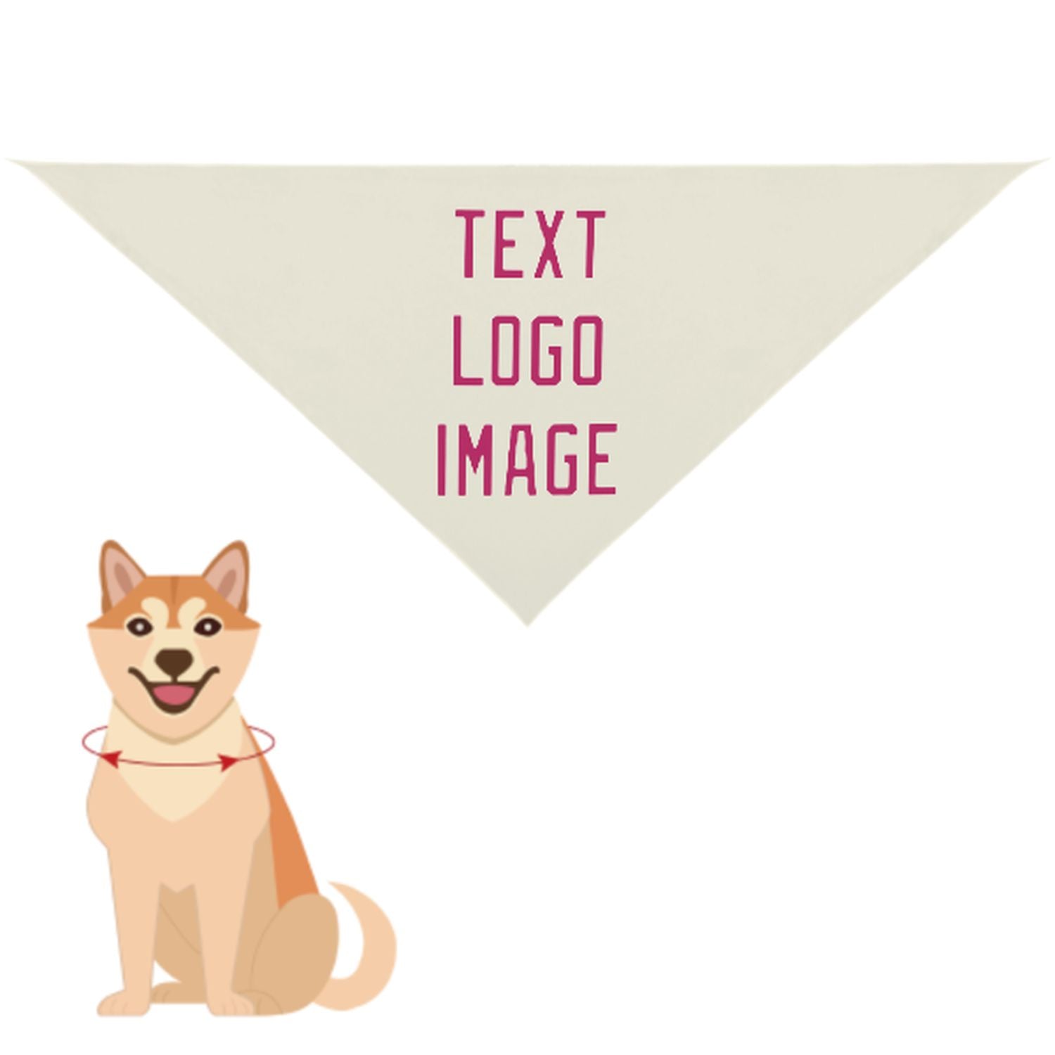 Bandana personalizzata beige rosa per animali domestici