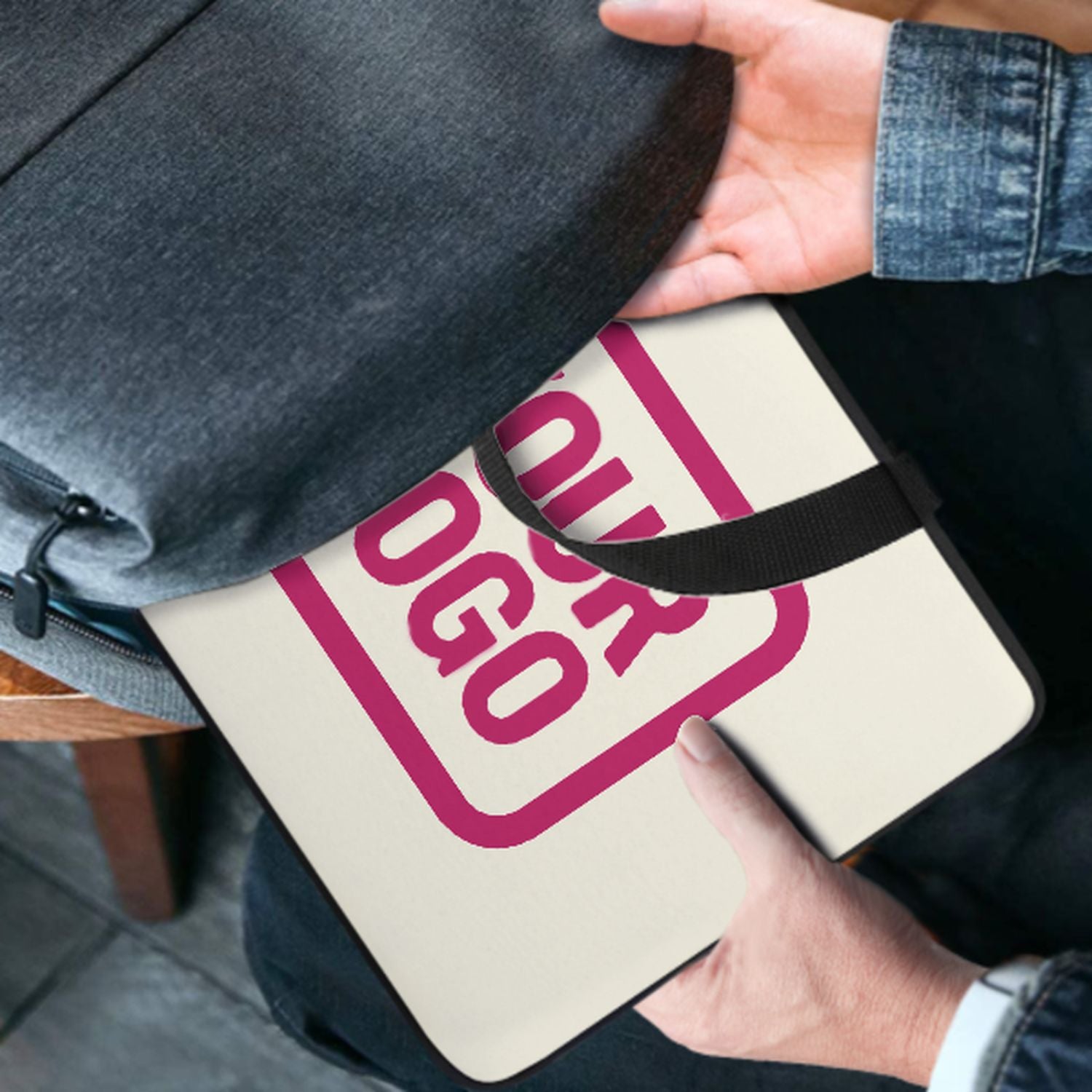 Maßgeschneidertes Beige Pink Laptop Tasche