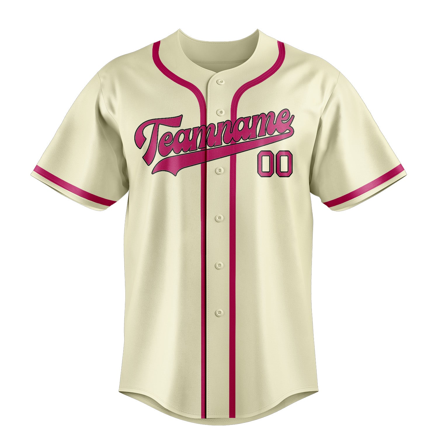 Benutzerdefiniertes Professionelles Beige Rosarot Baseballtrikot