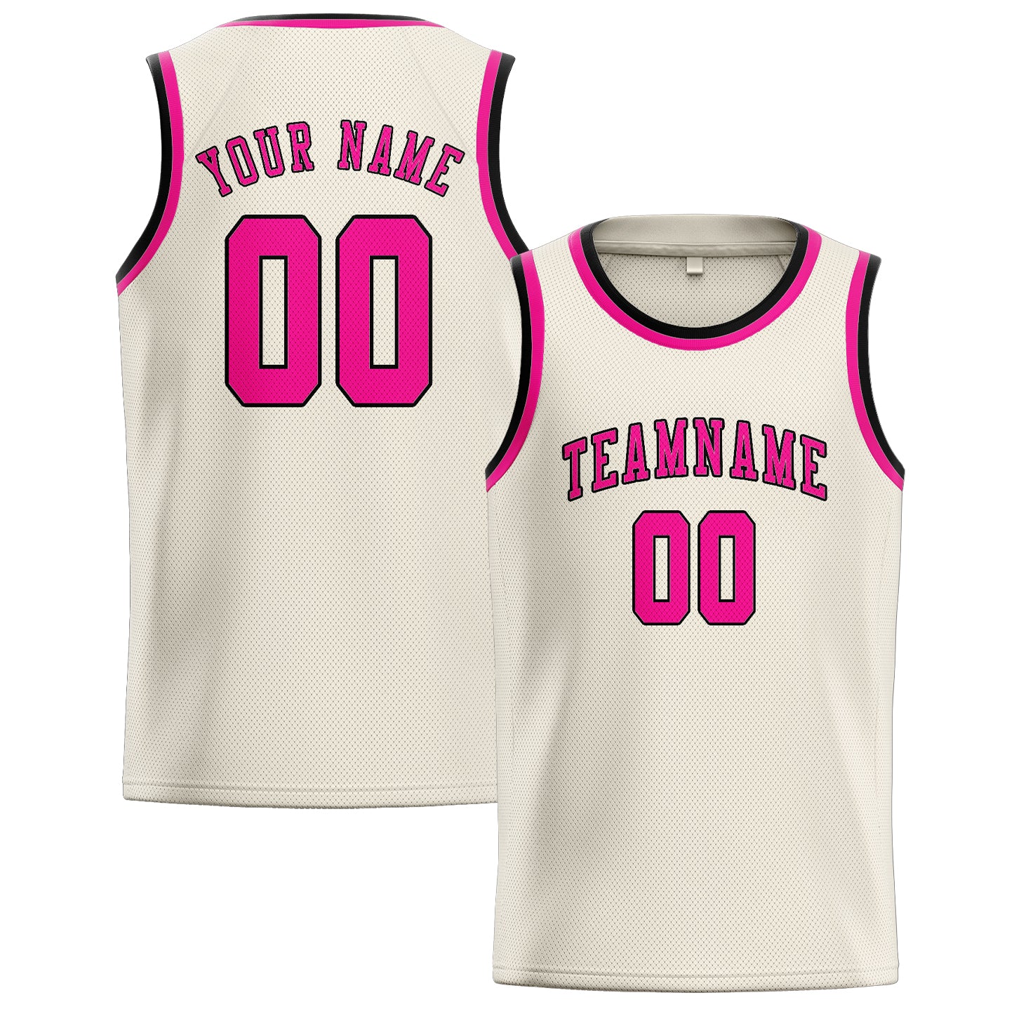 Benutzerdefiniertes Professionelles Beige Rosarot Basketballtrikot
