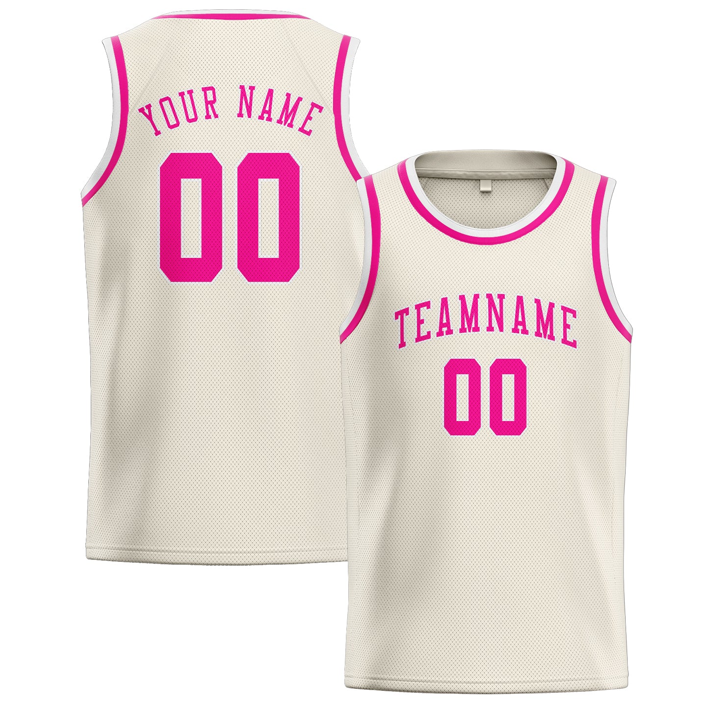 Benutzerdefiniertes Professionelles Beige Rosarot Basketballtrikot