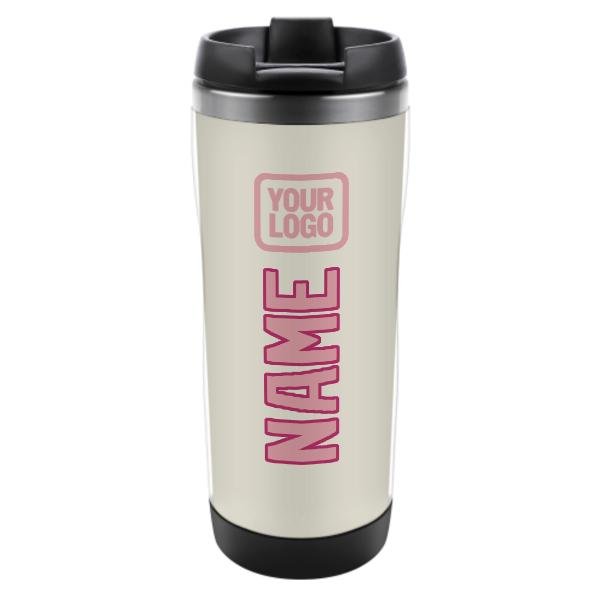 Tazza personalizzata in acciaio inossidabile beige rosa