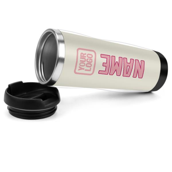 Tazza personalizzata in acciaio inossidabile beige rosa
