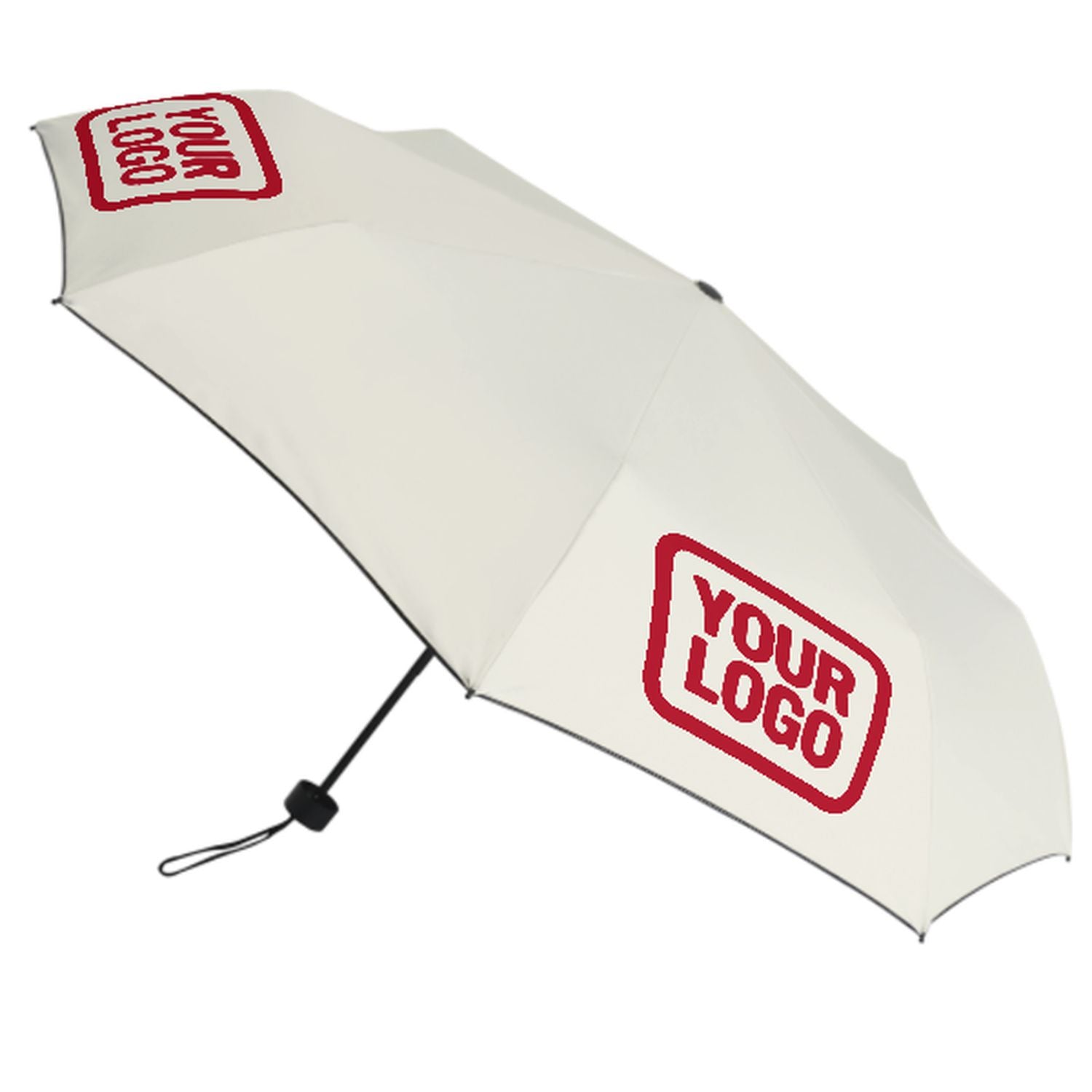 Maßgeschneidertes Beige Rot Automatik-Regenschirm
