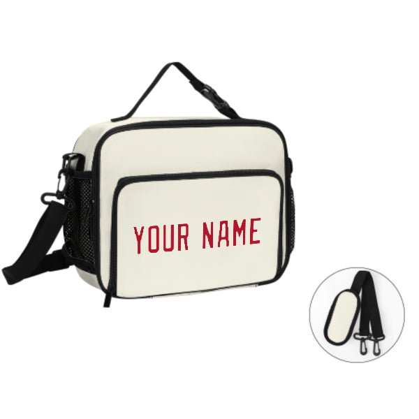 Maßgeschneidertes Beige Red Lunch-Tasche