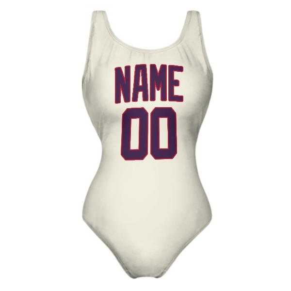 Maillot de bain beige violet sur mesure