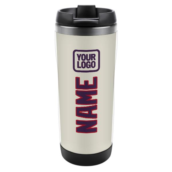 Bicchiere personalizzato in acciaio inossidabile beige viola