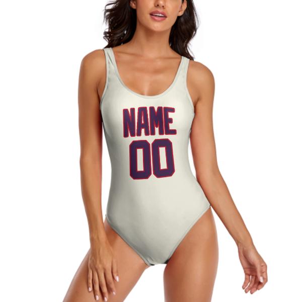 Maillot de bain beige violet sur mesure
