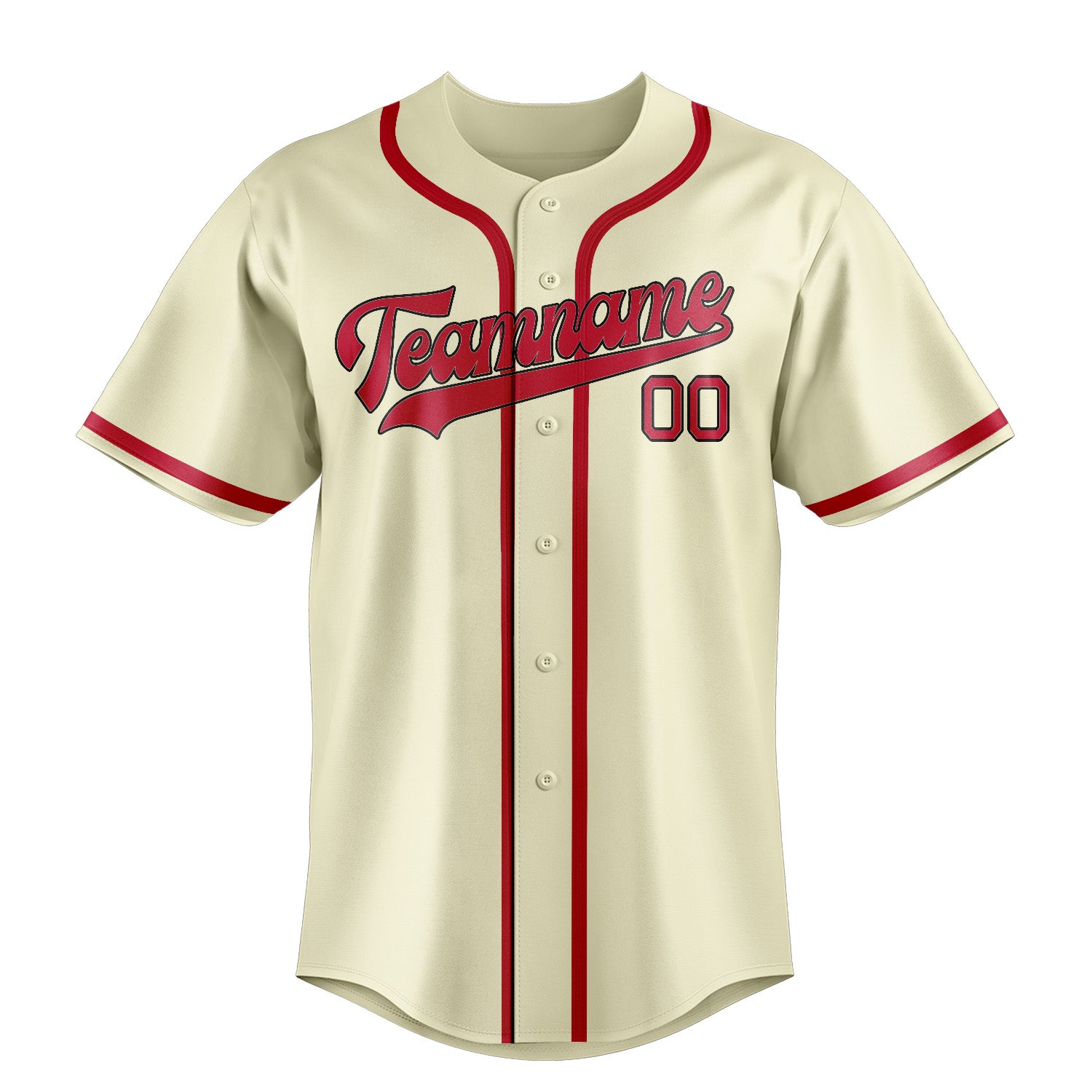 Benutzerdefiniertes Professionelles Beige Rot Baseballtrikot