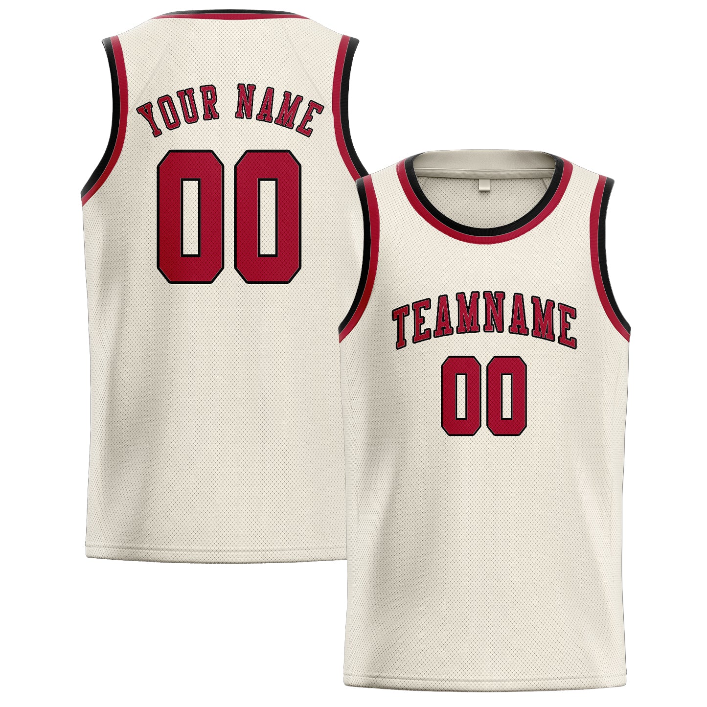 Benutzerdefiniertes Professionelles Beige Rot Basketballtrikot