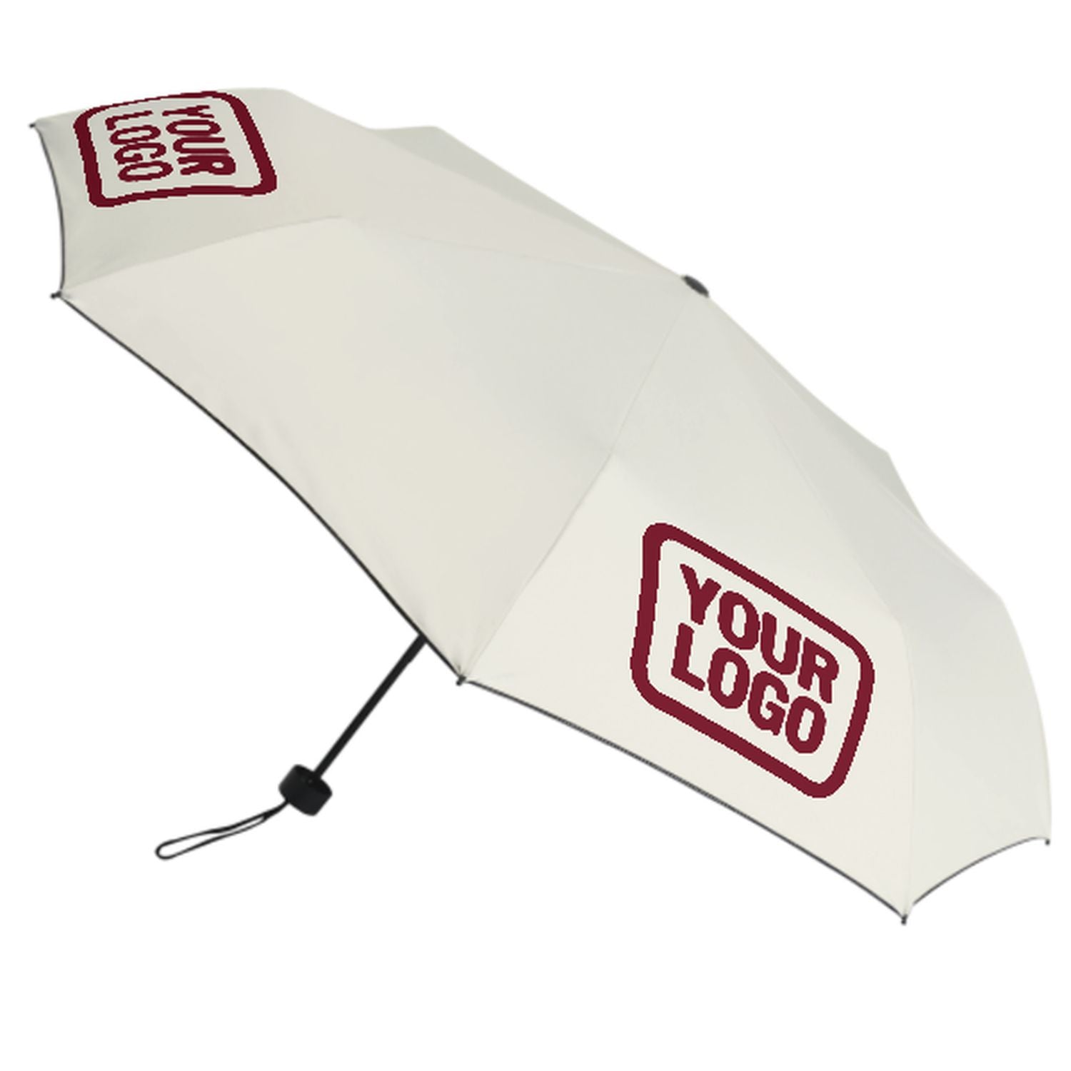 Maßgeschneidertes Beige Karmesinrot Automatik-Regenschirm