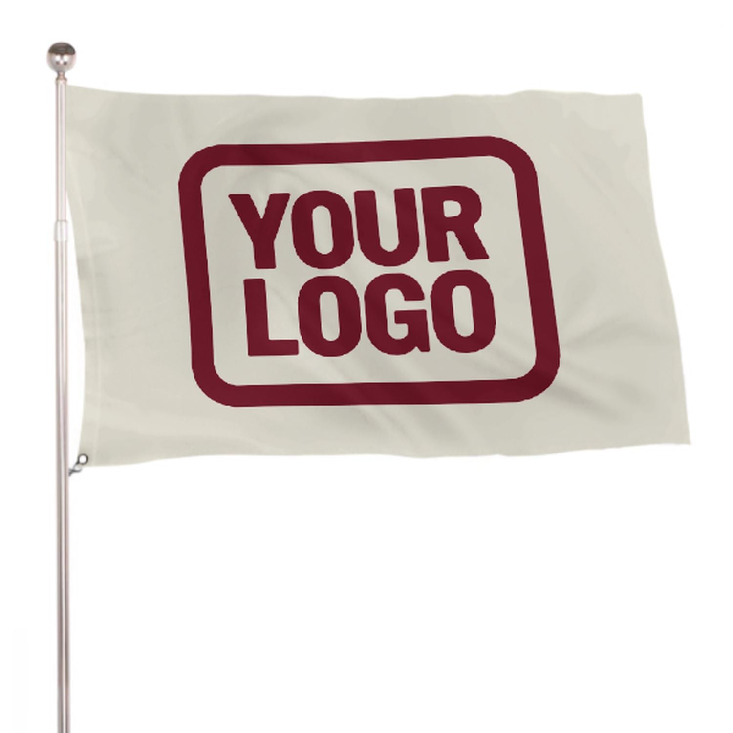 Maßgeschneidertes Beige Karmesinrot Flagge