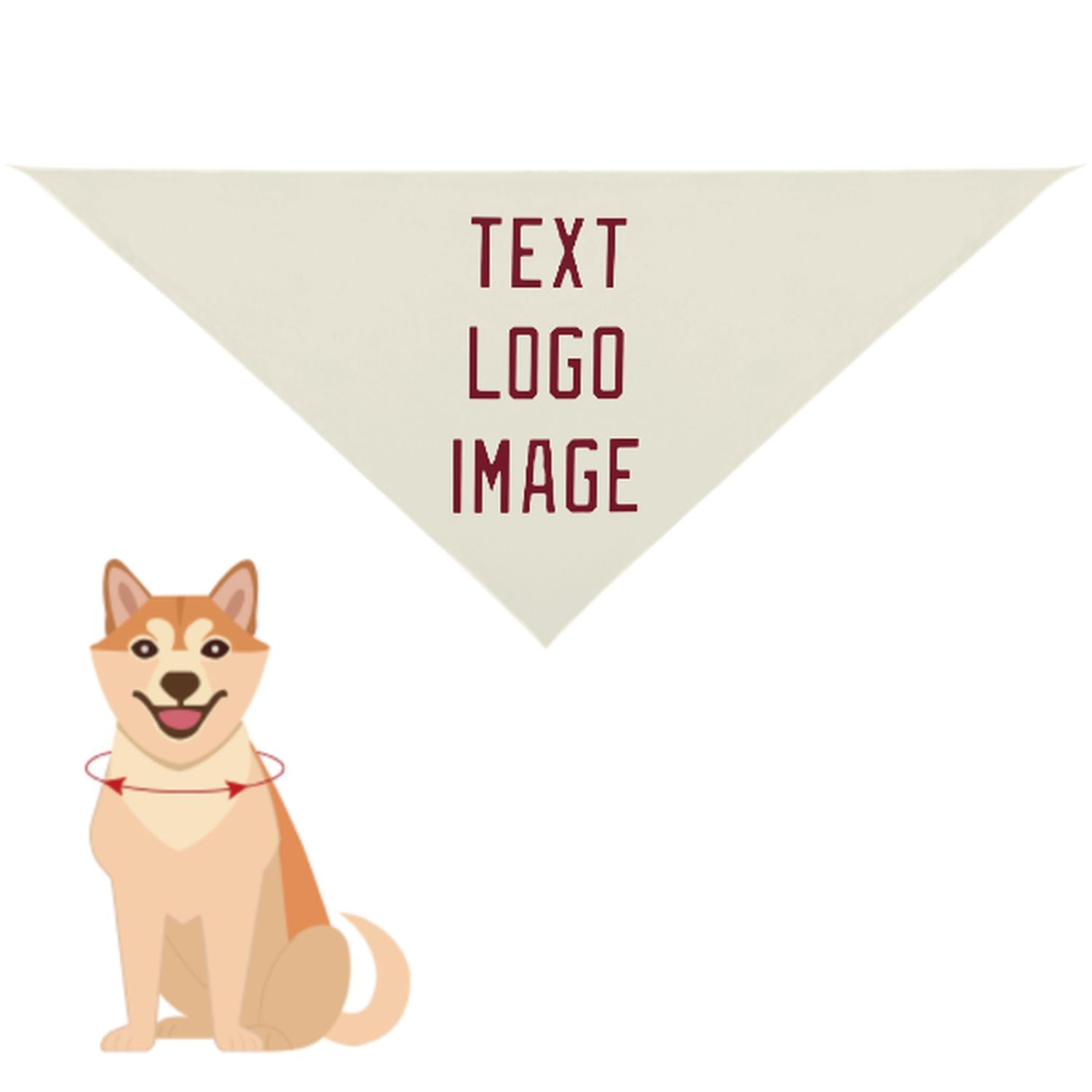 Bandana personalizzata beige cremisi per animali domestici