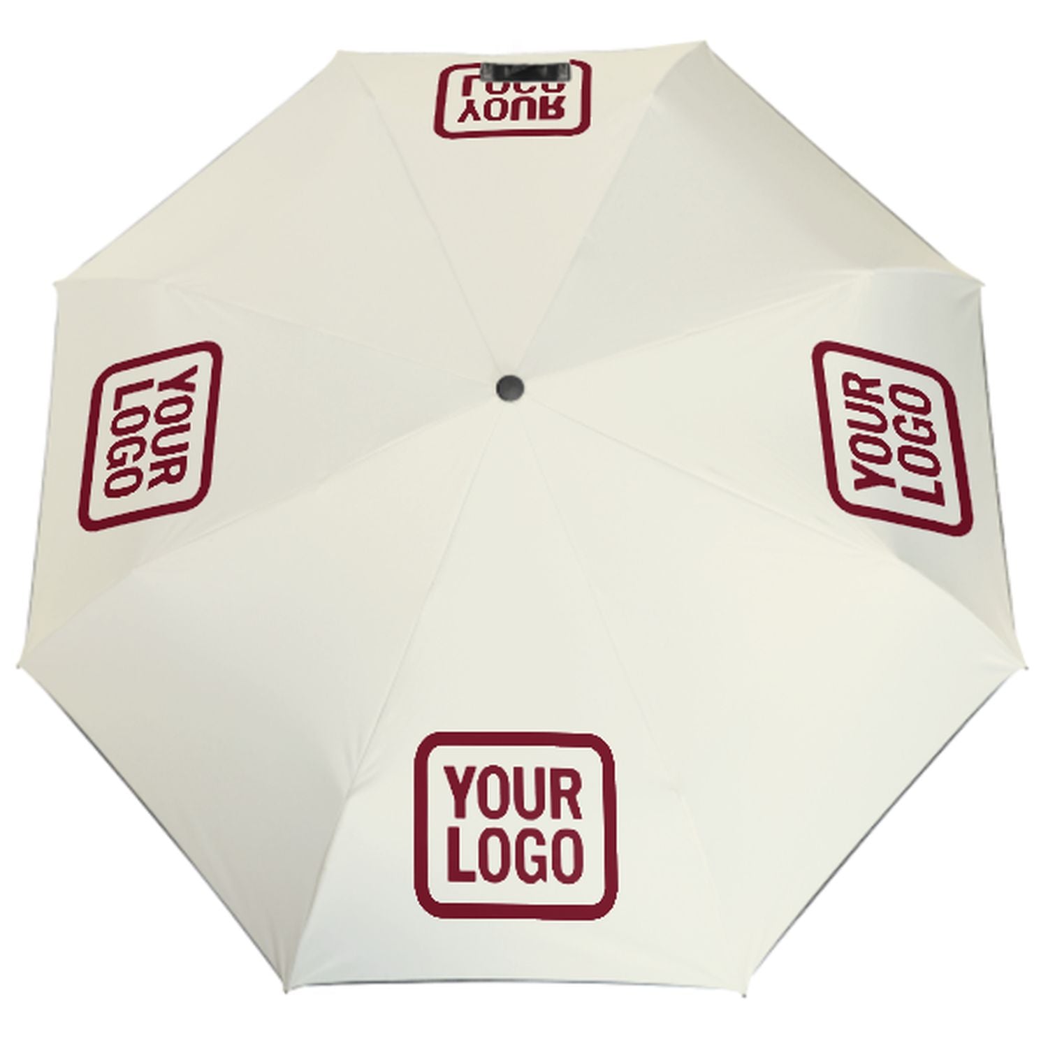 Maßgeschneidertes Beige Karmesinrot Automatik-Regenschirm