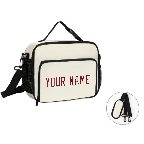Maßgeschneidertes Beige Crimson Red Lunch-Tasche