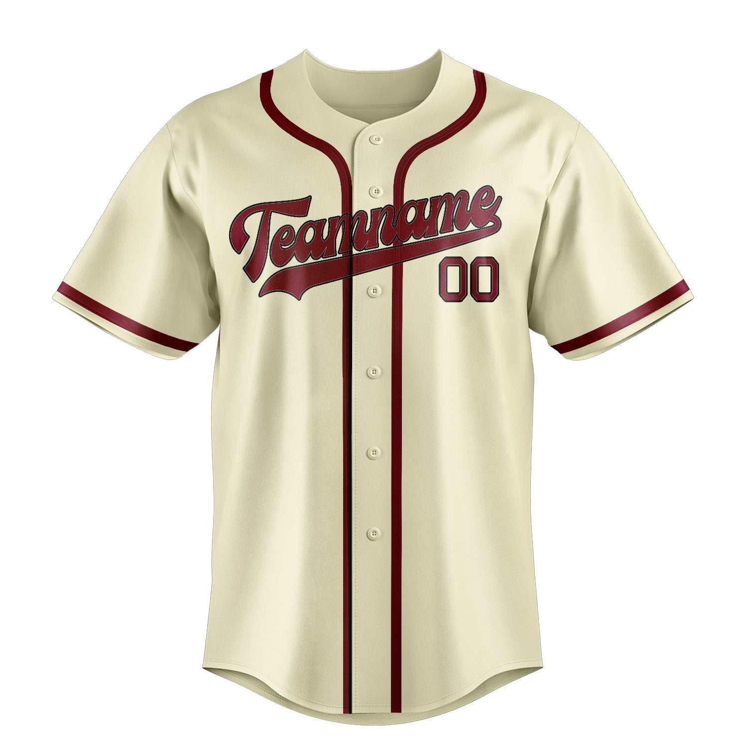 Benutzerdefiniertes Professionelles Beige Karmesinrot Baseballtrikot