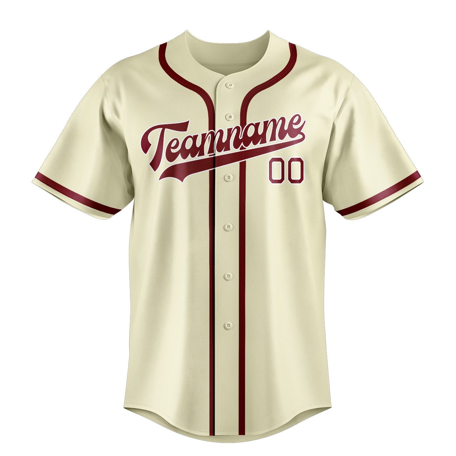 Benutzerdefiniertes Professionelles Beige Karmesinrot Baseballtrikot