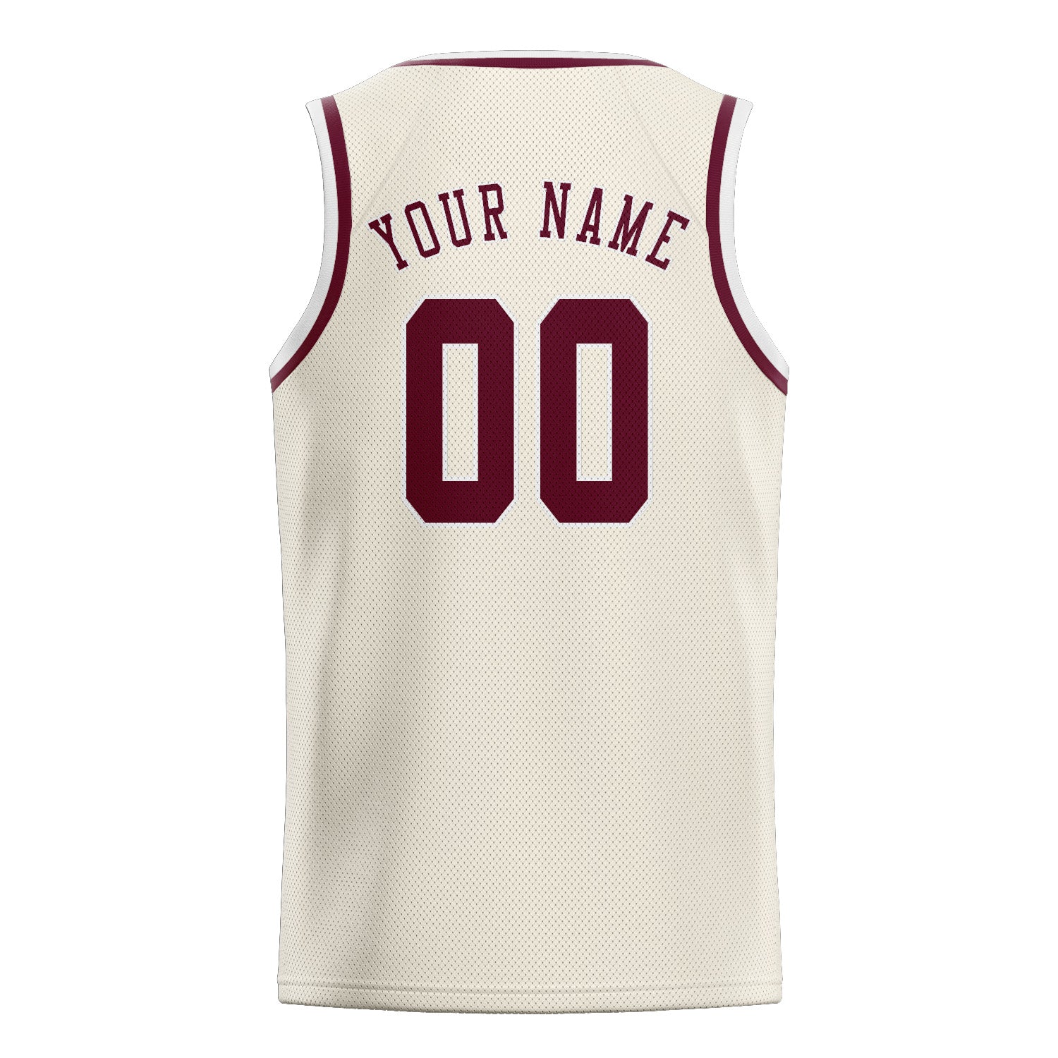Benutzerdefiniertes Professionelles Beige Karmesinrot Basketballtrikot