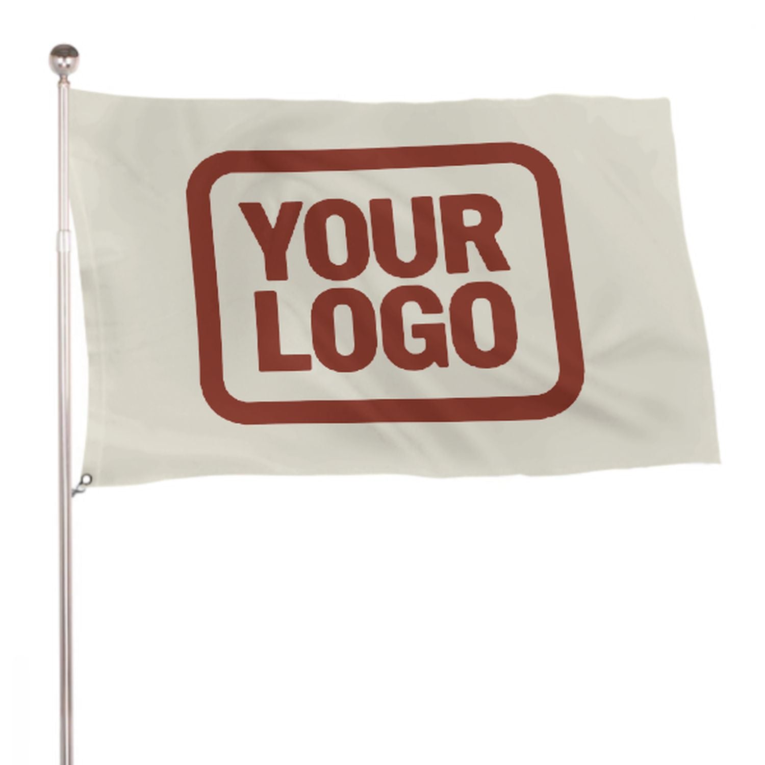 Maßgeschneidertes Beige Korallenrot Flagge