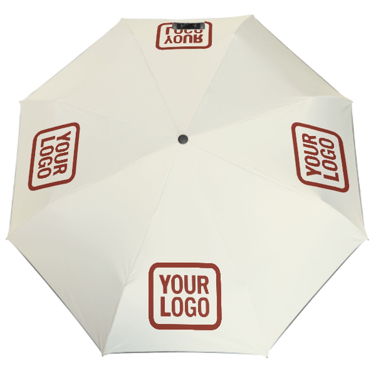 Maßgeschneidertes Beige Korallenrot Automatik-Regenschirm