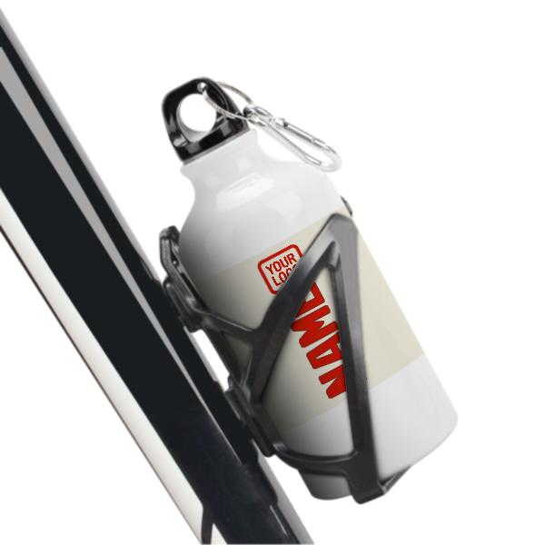 Maßgeschneidertes Beige Orangerot Sportflasche