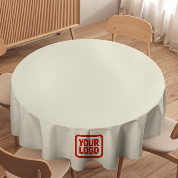 Maßgeschneidertes Beige Orangerot Runde Tischdecke