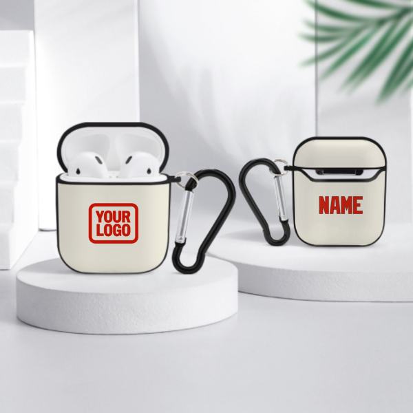 Maßgeschneidertes Beige Orangerot AirPods-Hülle