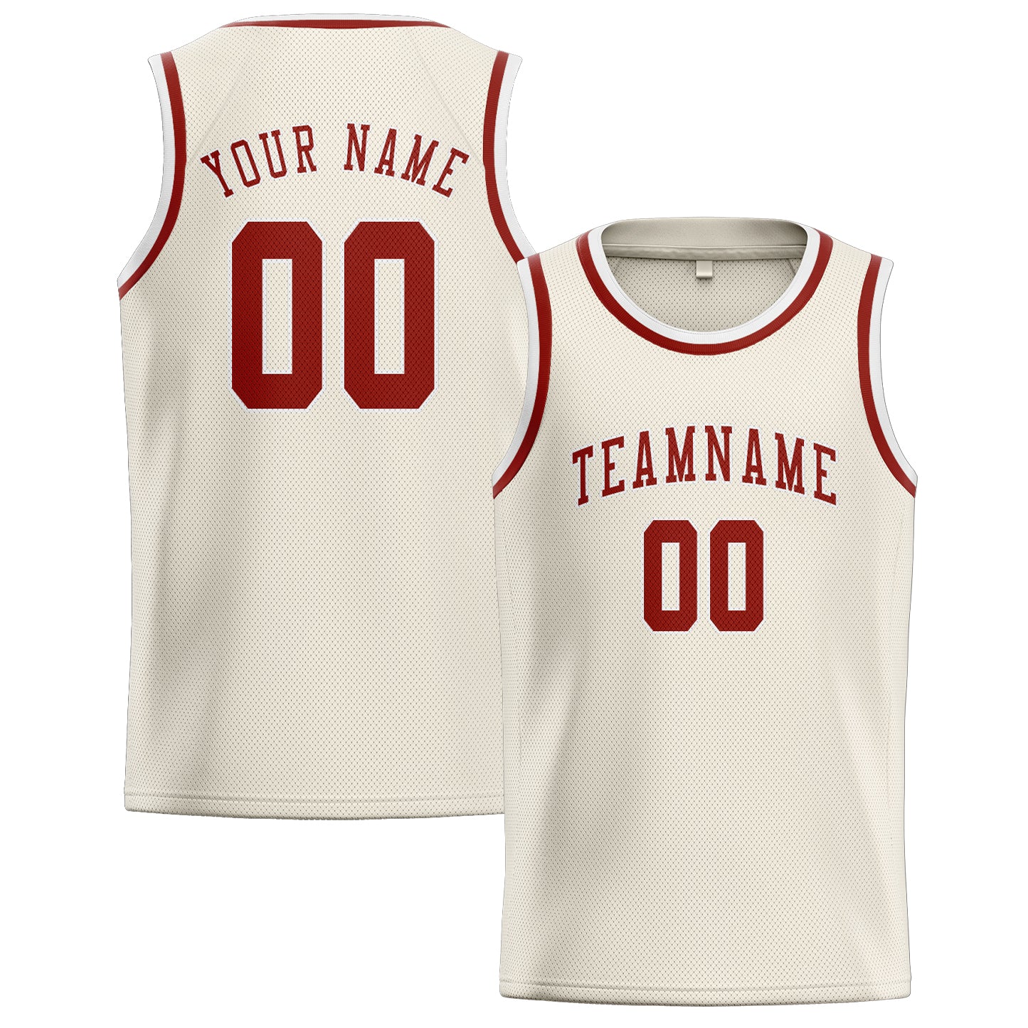 Benutzerdefiniertes Professionelles Beige Korallenrot Basketballtrikot