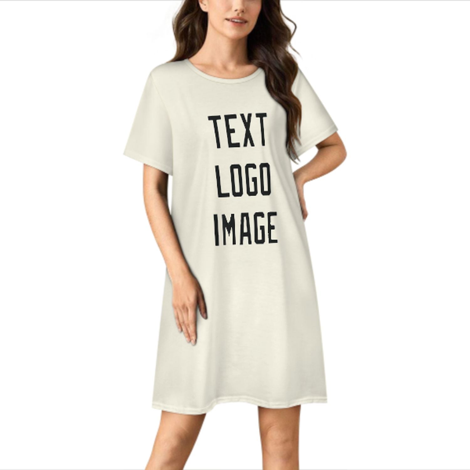 Maßgeschneidertes Beige Schwarz Nachthemd