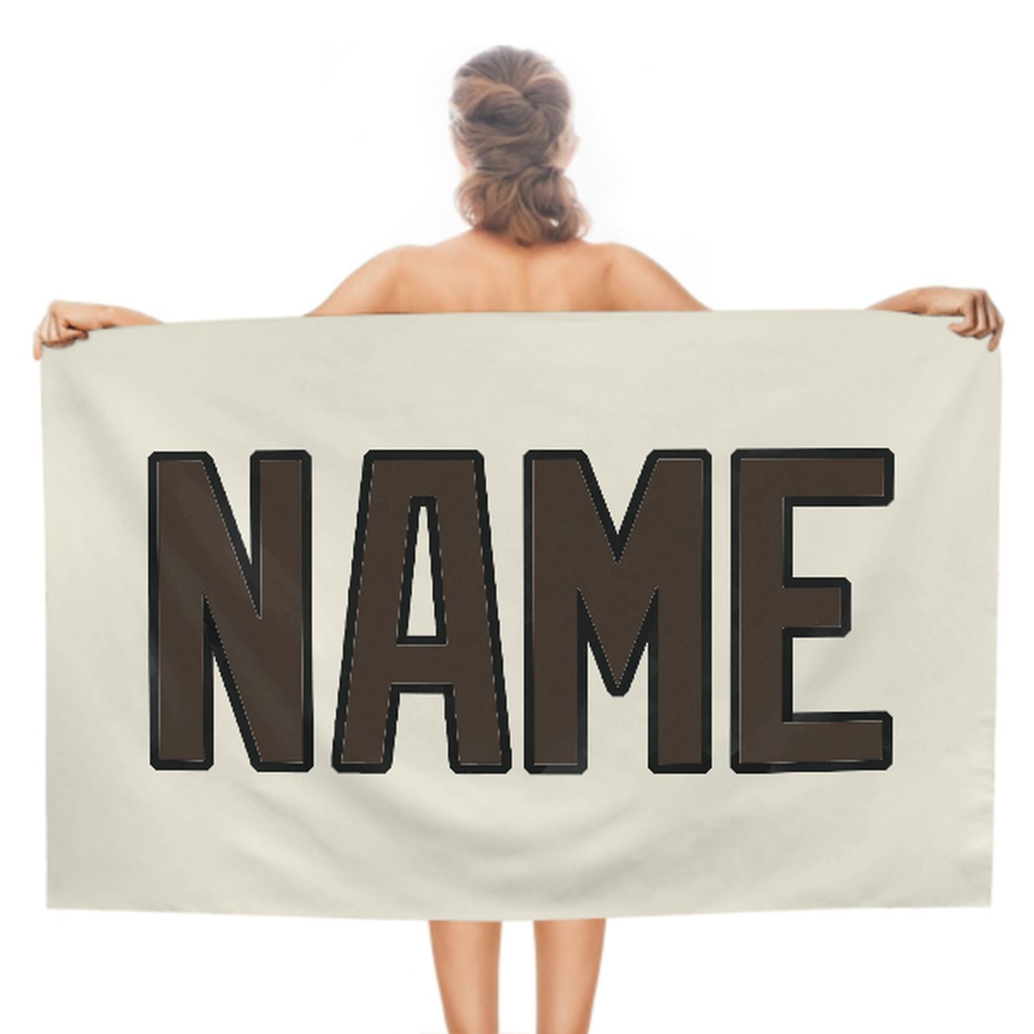 Maßgeschneidertes Beige Braun Strandtuch