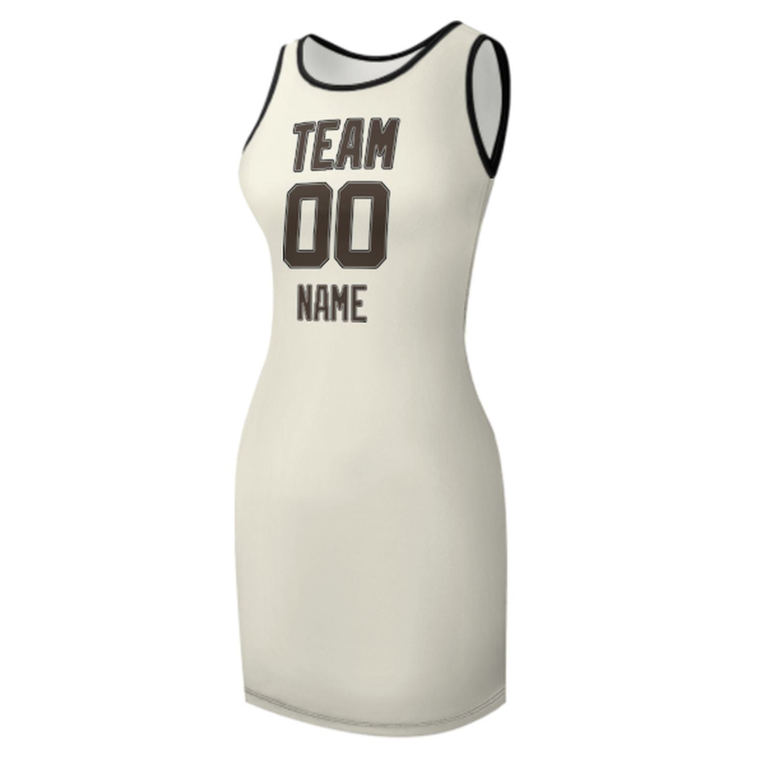 Maßgeschneidertes Beige Braun Ärmelloses Trägerkleid