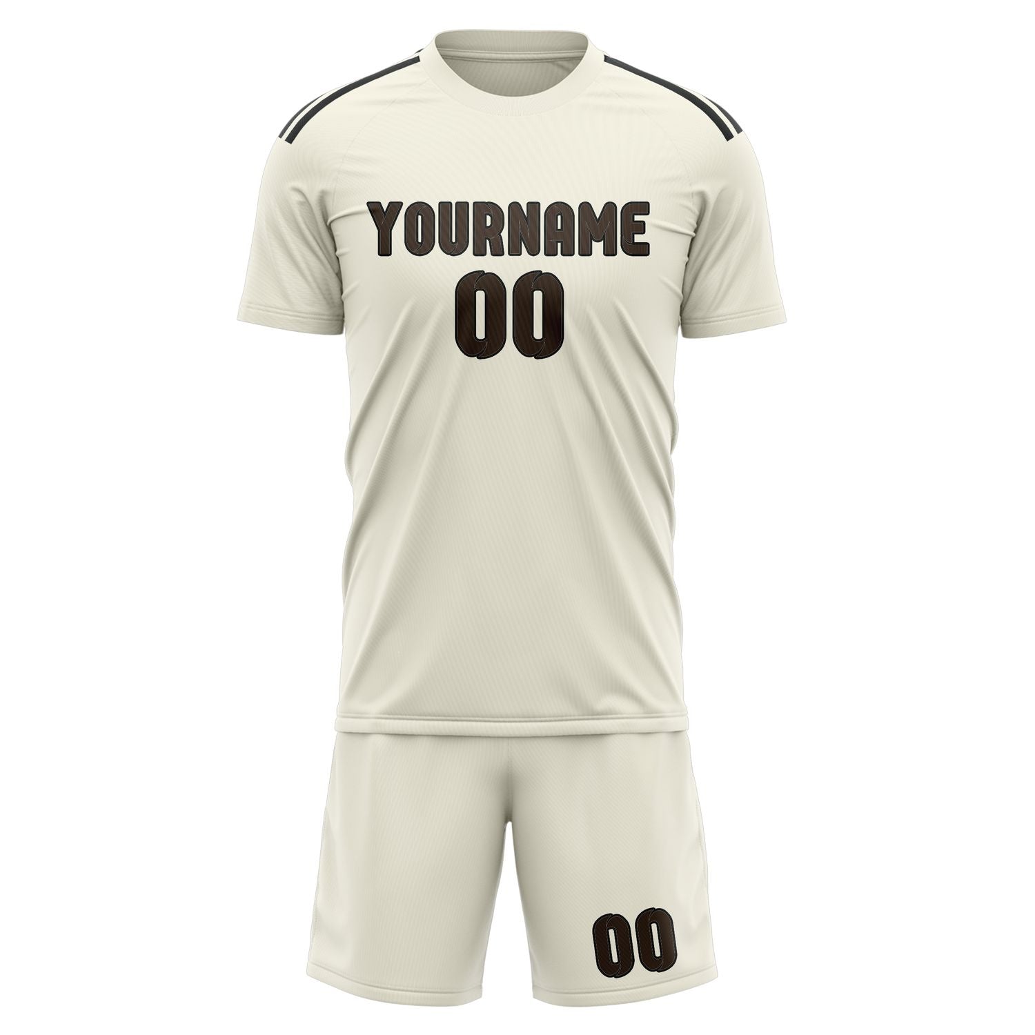 Maßgeschneidertes Professionelles Beige Braun Fußballtrikot-Set