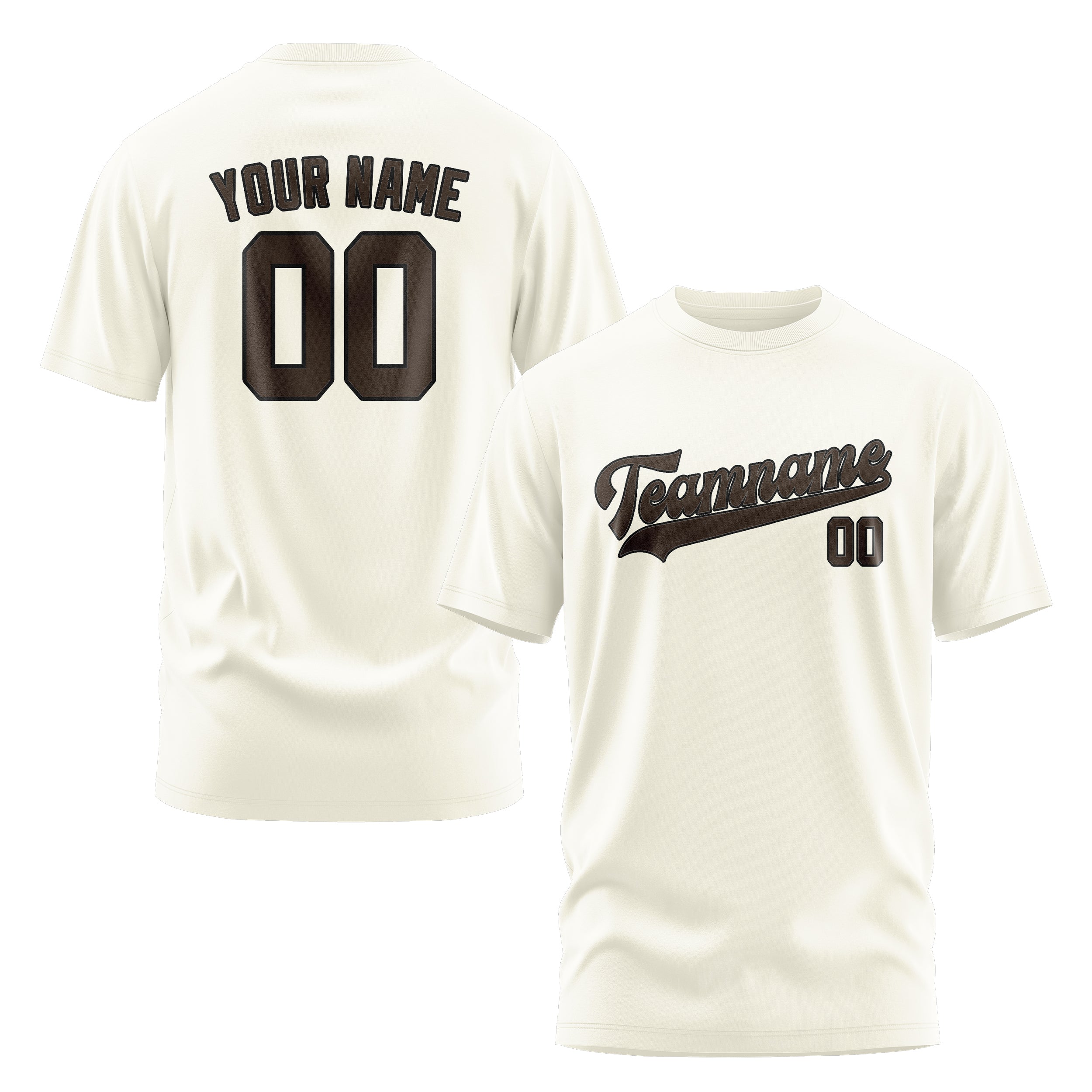 Maßgeschneidertes Beige Braun T-Shirt