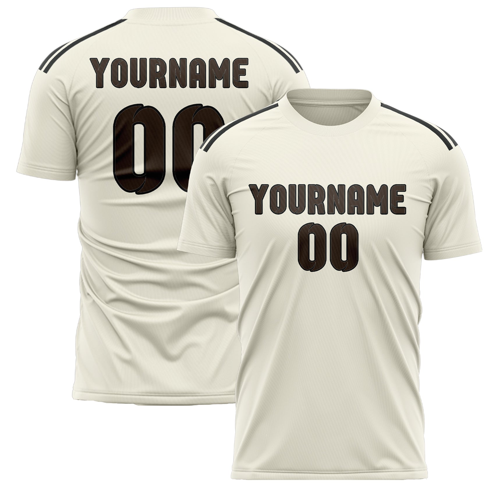 Benutzerdefiniertes Professionelles Beige Braun Fußballtrikot