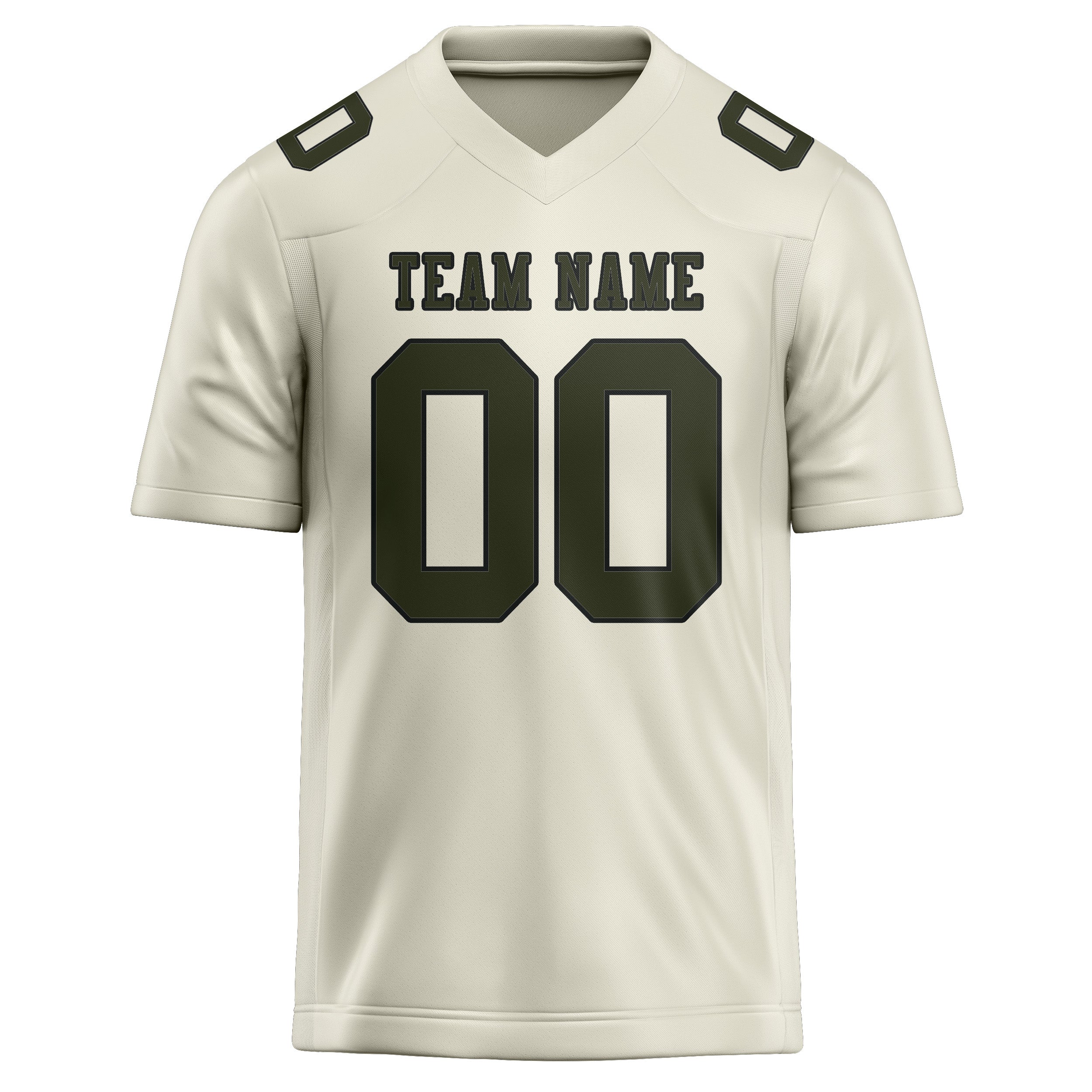 Maillot de rugby professionnel beige olive foncé sur mesure